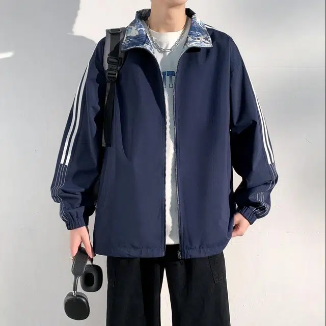 美力城 双面穿美式高街复古夹克外套 男女同款