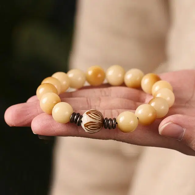 希笛拉 焦糖莲花转运珠 考试考研上岸 国潮玩文盘玩绕指柔手饰 时尚潮流百搭高级感 礼盒#好运 菩提根 手串 男女同款情侣款