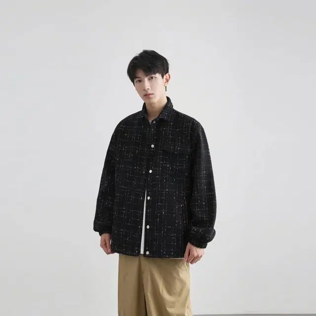 雅鹿 简约复古高街百搭慵懒休闲轻奢条纹宽松翻领单排扣长袖开衫小香风夹克外套 男女同款