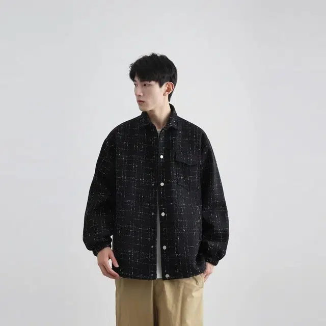 雅鹿 简约复古高街百搭慵懒休闲轻奢条纹宽松翻领单排扣长袖开衫小香风夹克外套 男女同款