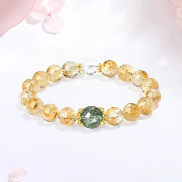 【招财转运】 金师傅 黄水晶串珠手饰 财源滚滚新中式国潮复古气质优雅简约百搭 小众轻奢设计高级感#好运 黄水晶 手串  男女同款情侣款