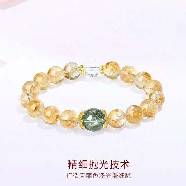 【招财转运】 金师傅 黄水晶串珠手饰 财源滚滚新中式国潮复古气质优雅简约百搭 小众轻奢设计高级感#好运 黄水晶 手串  男女同款情侣款
