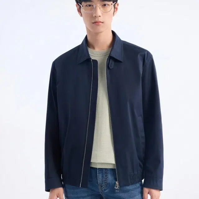 九牧王男裤专家 时尚翻领经典设计夹克外套 男款 藏青