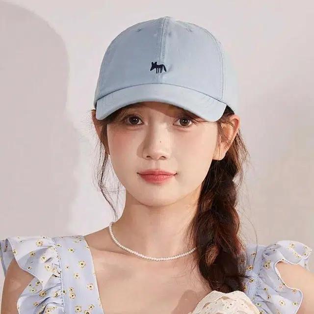 俞兆林 可爱小狐狸刺绣休闲运动风街头时尚大头围显脸小 棉 鸭舌帽 男女同款情侣款