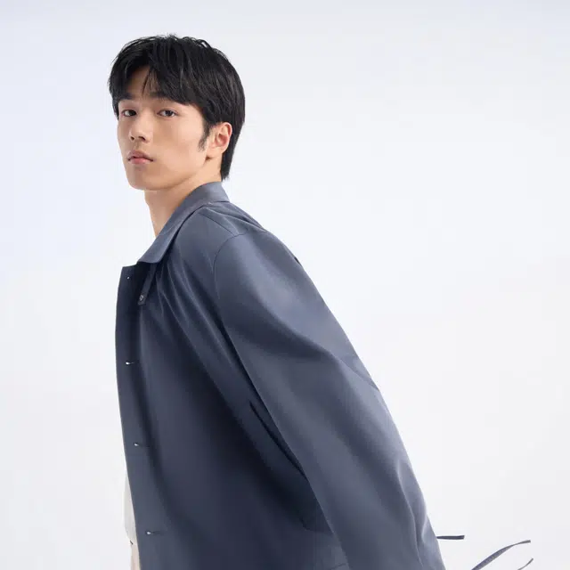九牧王男裤专家 百搭潮流休闲舒适夹克外套 男款 灰蓝