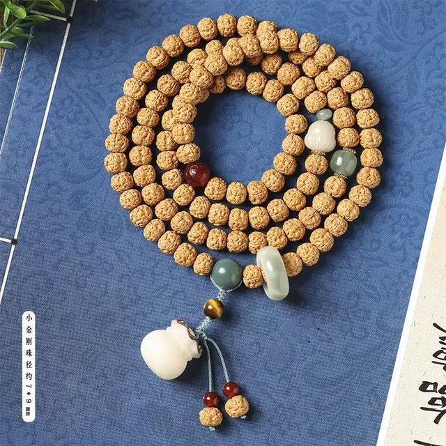 希笛拉 国潮中国文艺个性好运福袋跑环 考试考研上岸 学业有成 文玩盘玩佛珠串珠#好运 金刚菩提 手串 男女同款情侣款