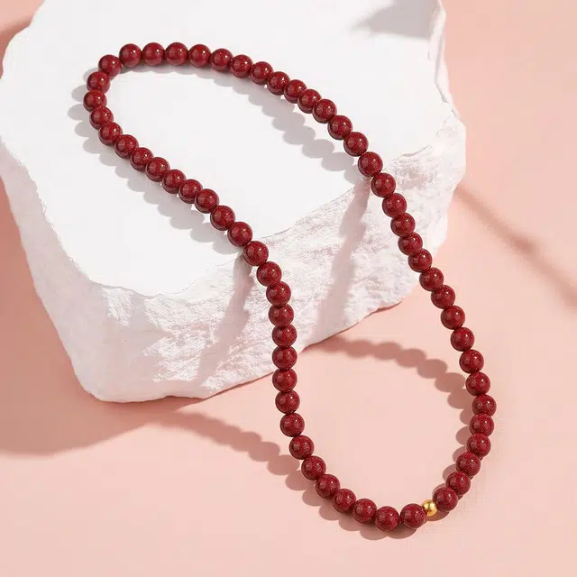 翠雅金楼 新中式 开运招财佛珠文玩珠串 再造辰砂朱砂 玉石手串 男女同款情侣款