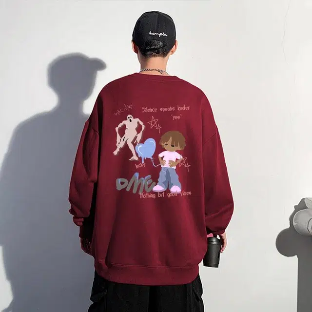 【dme】 潮流个性图案字母印花韩版宽松长袖卫衣 男女同款