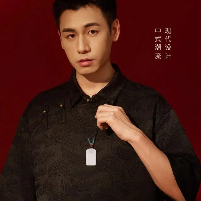 印象眸 新中式国潮简约 羊脂白玉双面兽头牌 和田玉 和田玉项链 男女同款情侣款 白玉
