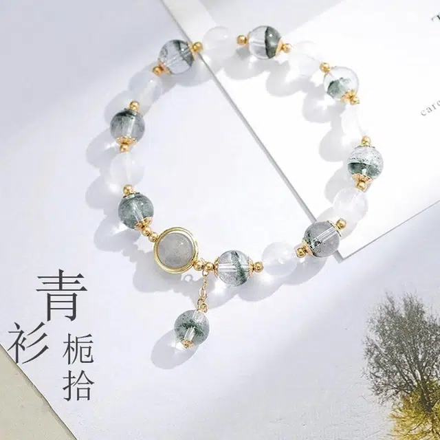 易明居 【收藏级】绿幽灵 满天星 新中式轻奢高级感串珠 蛇年本命年 水逆退散 招财暴富 鬼佬财神 转运珠#好运 水晶 玉石手串 女款