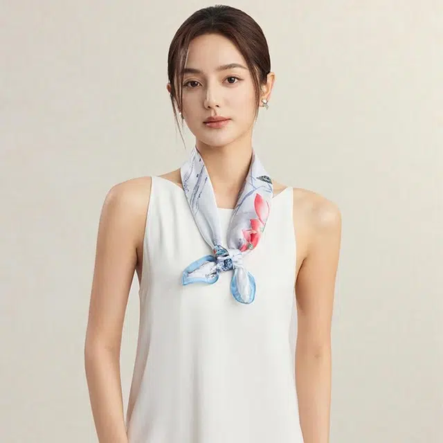 上海故事 春夏真丝中方巾时尚桑蚕丝礼盒 丝巾 女款