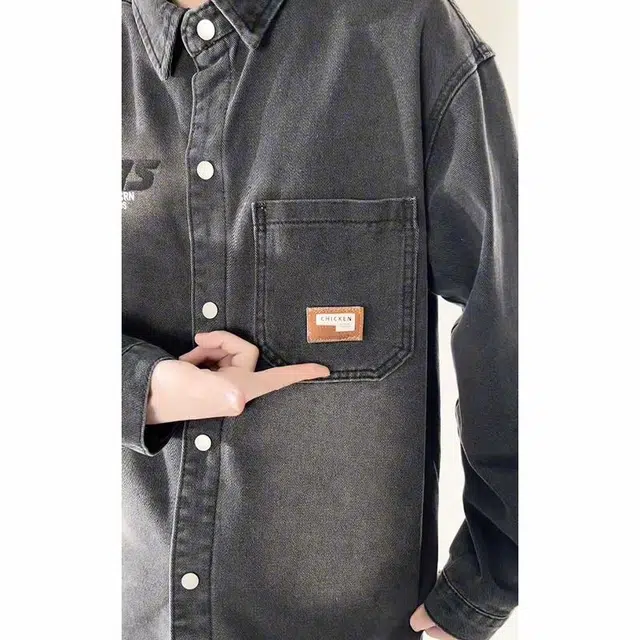 雅鹿 美式嘻哈日系复古基础款简约高级设计感工装大口袋水洗做旧休闲高街学院风百搭宽松翻领港风夹克外套 男女同款