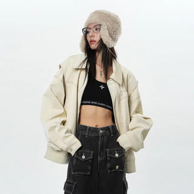 BJHG Cleanfit PU Flight Jacket