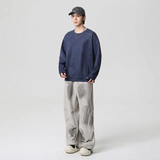 快鱼 日系简约学生党好物基础款多巴胺系列休闲套头纯色百搭亲肤舒适落肩保暖百搭麂皮绒圆领套头卫衣 男女同款