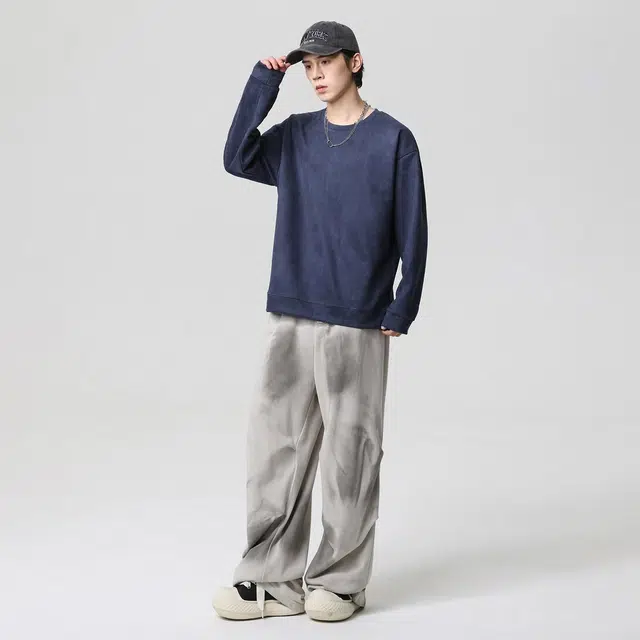 快鱼 日系简约学生党好物基础款多巴胺系列休闲套头纯色百搭亲肤舒适落肩保暖百搭麂皮绒圆领套头卫衣 男女同款