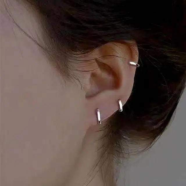 嘉福莱 简约素圈 冷淡风 轻奢百搭基础款 小圆环 合金 耳钉 男女同款情侣款