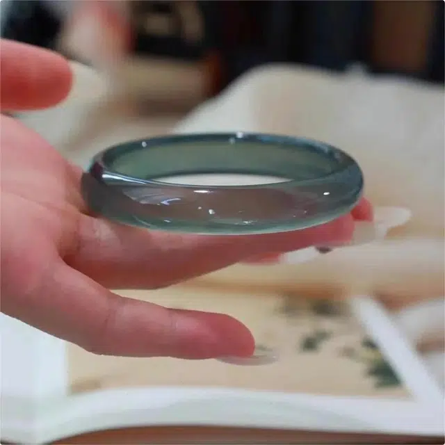 兰慕茵诺 新中式国潮库里蓝古风清冷感 典雅温婉气质显白 搭配汉服旗袍显白 #好运 玉髓 手镯 女款