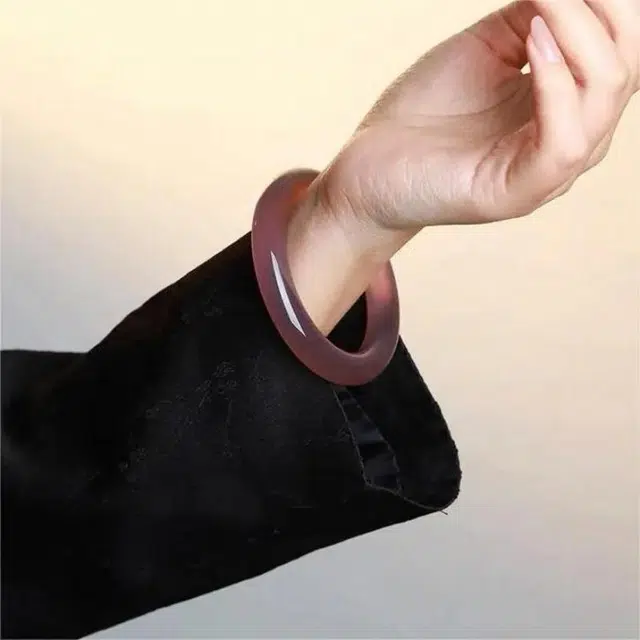 兰慕茵诺 素圈显白葡萄冻 新中式国潮韵味美人镯 一步一响古风精致素雅气质#好运 玉髓 玉石手镯 女款