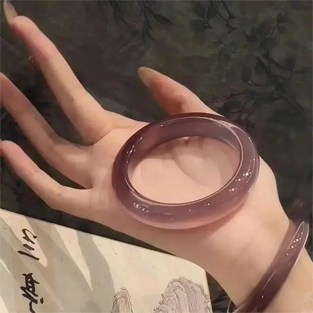 兰慕茵诺 素圈显白葡萄冻 新中式国潮韵味美人镯 一步一响古风精致素雅气质#好运 玉髓 玉石手镯 女款