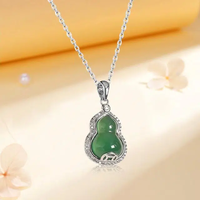 【福禄生财】 金嘉福 葫芦满满 小众国潮轻奢新中式 可调节 玉髓 玉石项链 女款
