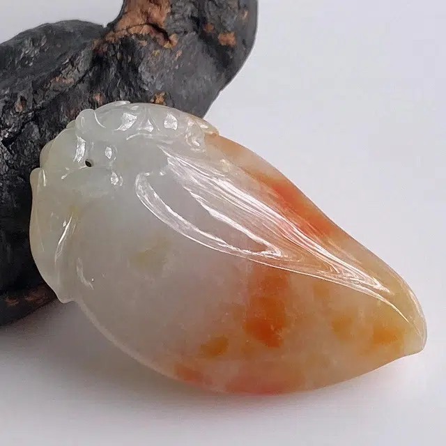 芳翠缘 红黄双翡福瓜玉佩 糯种 翡翠吊坠 男女同款情侣款