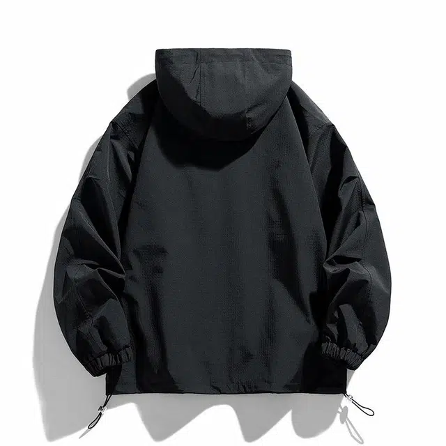 雅鹿  连帽休闲登山纯色  防风透气冲锋衣 男款