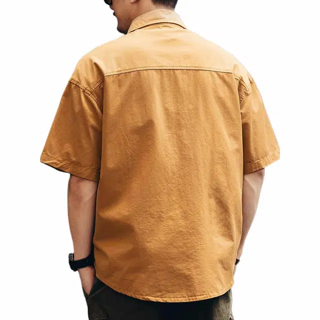 格蓝鹿 宽松水洗时尚都市短袖衬衫 男款