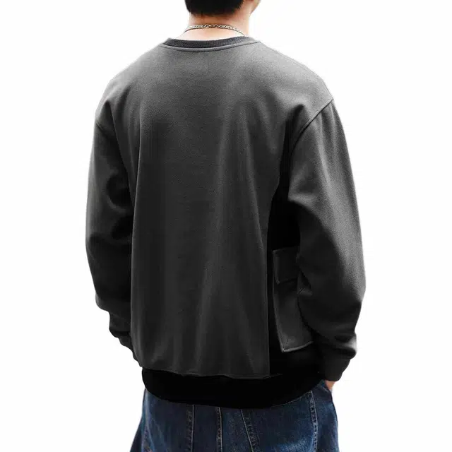 格蓝鹿 圆领宽松微弹长袖卫衣 男款