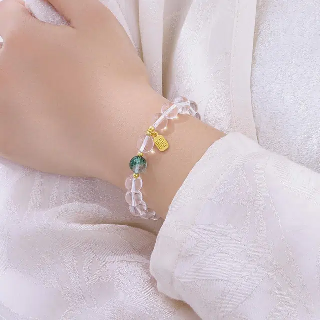 恋朵 时尚新中式 诸事顺利 小众高级感 可调节 白水晶 手串 女款