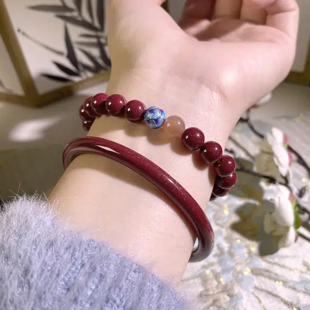 嘉福莱 静心莲花 身心安定 精致轻奢素雅中国风 再造辰砂朱砂 手串 女款