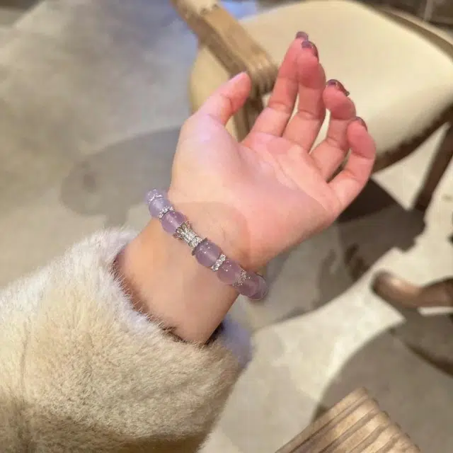 周百福 紫定上岸   前途似锦 新中式国潮 小众转运佛珠串珠 精致简约 轻奢 福气满满  好运 玉髓 手串 男女同款情侣款