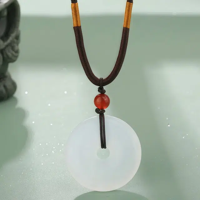 【晶莹剔透】 帝苏行 顺遂平安扣 新中式国潮 吉祥如意平安顺遂 简约小众设计 玉髓 项链 女款