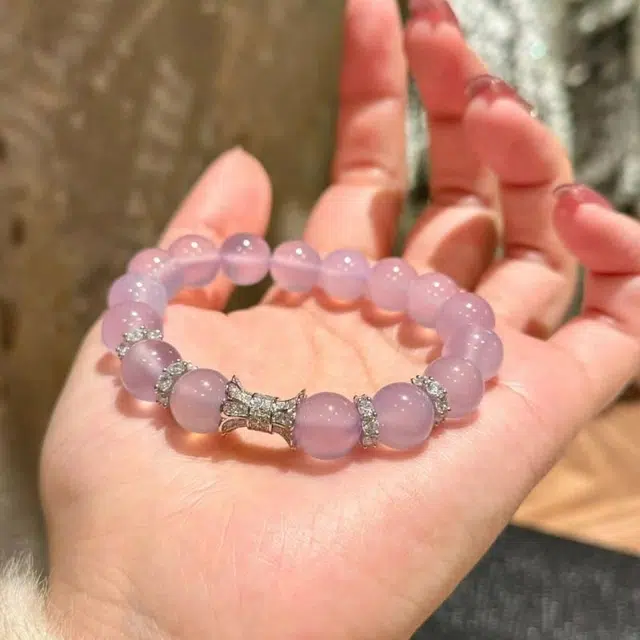 周百福 紫定上岸   前途似锦 新中式国潮 小众转运佛珠串珠 精致简约 轻奢 福气满满  好运 玉髓 手串 男女同款情侣款