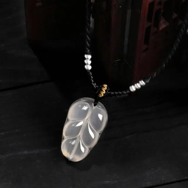 帝苏行 金枝玉叶吊坠 新中式国潮 吉祥如意平安顺遂 简约小众设计 玉髓 项链 女款