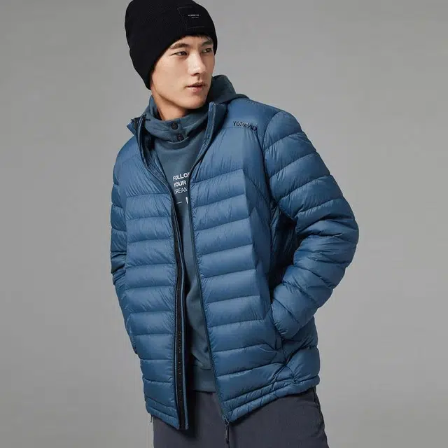 探路者 纯色户外保暖立领防寒羽绒服外套 男款