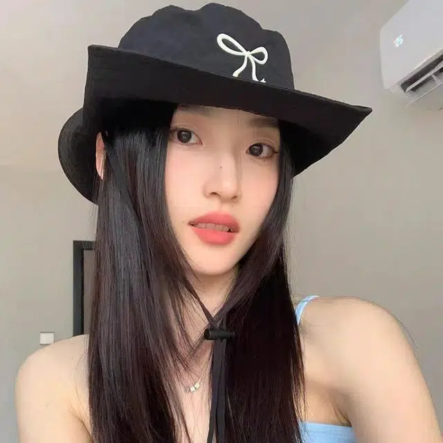 啄木鸟 韩系甜美可爱蝴蝶结刺绣显脸小遮阳帽子女春夏季防紫外线户外时尚徒步露营登山帽轻薄速干防泼水渔夫帽 聚酯纤维 防晒帽 女款