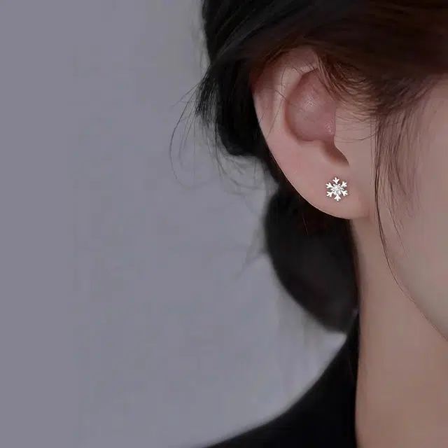 韵系 轻奢小众雪花螺旋 铜镀金 耳钉 女款