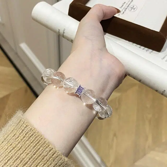 倾爱 轻奢高级感 简约设计招米手饰 白水晶 手串 女款