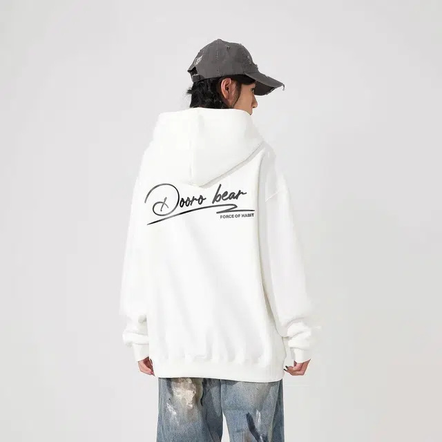 萌芽熊 字母连帽透气百搭宽松卫衣 男女同款
