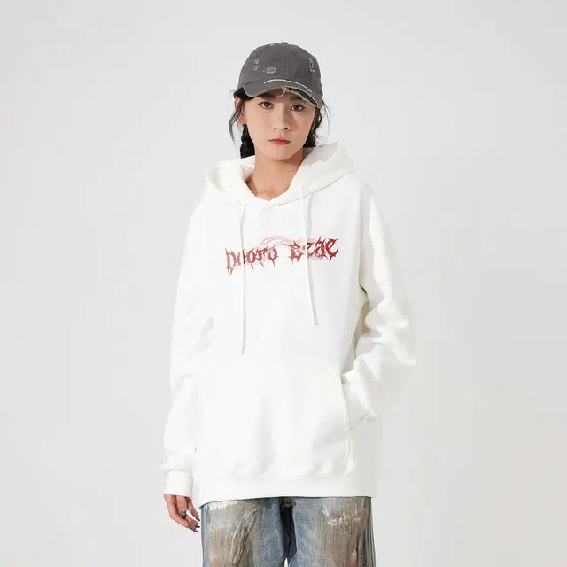 萌芽熊 字母连帽透气百搭宽松休闲卫衣 男女同款