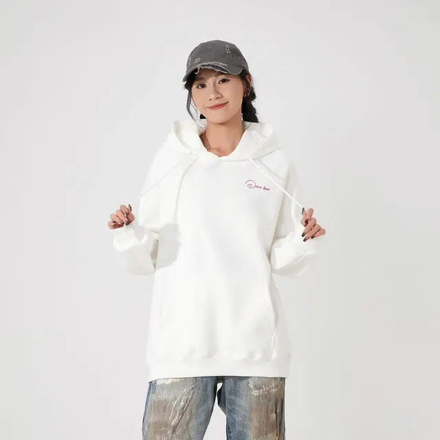 萌芽熊 字母连帽透气百搭休闲卫衣 男女同款