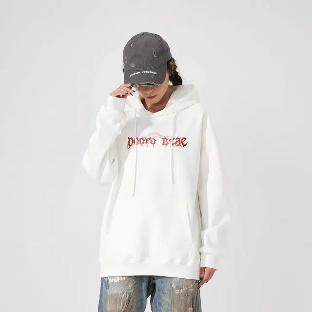 萌芽熊 字母连帽透气百搭宽松休闲卫衣 男女同款