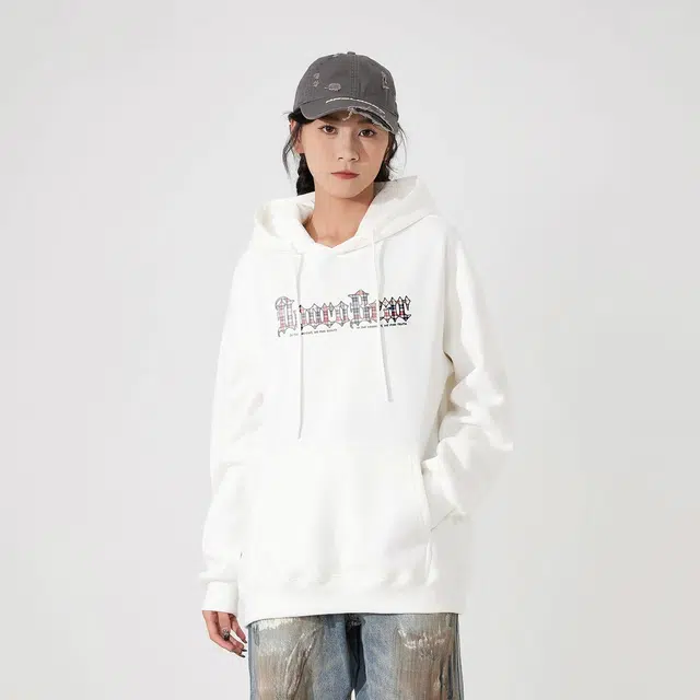 萌芽熊 印花字母连帽舒适百搭透气宽松卫衣 男女同款