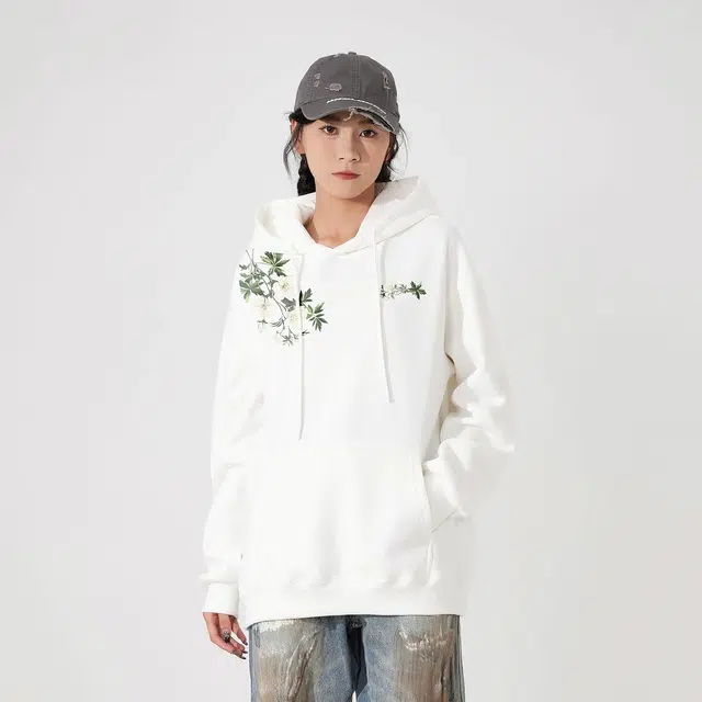 萌芽熊 植物花卉连帽舒适透气百搭休闲宽松卫衣 男女同款