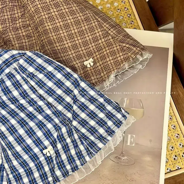 优莲茵 大帽檐显脸小复古防晒 韩版学院百搭格纹水桶 棉 渔夫帽 女款