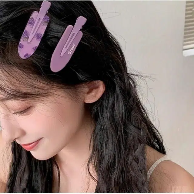 丹琴 甜美可爱少女侧边碎发边夹彩色无痕鸭嘴夹前额刘海夹子发卡 合金 发夹 女款