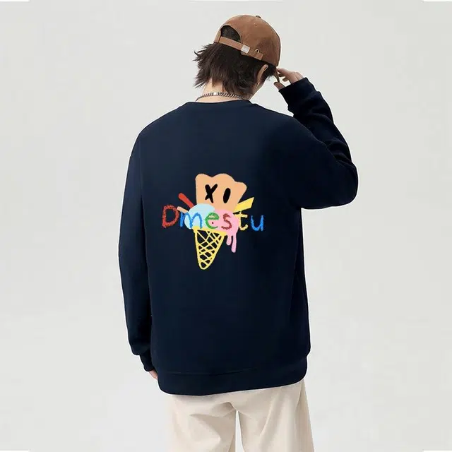 【dme】 简约美式重磅宽松圆领套头长袖百搭卫衣 男女同款