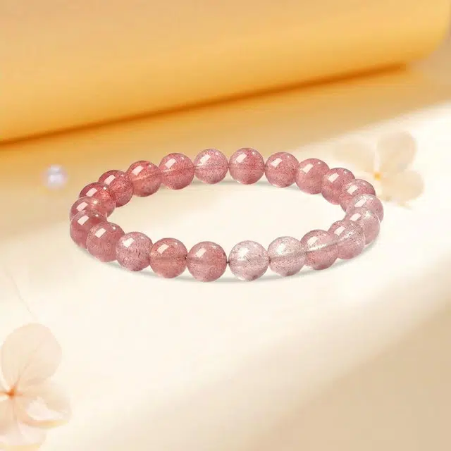 【招桃花】 金嘉福 朵朵 本命年转运 显白清冷感 优雅气质梦幻温柔#好运 草莓晶 手串 女款