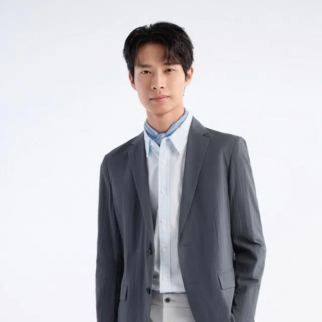 九牧王男裤专家 时尚成熟平驳领修身西装 男款 深灰