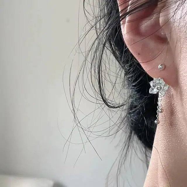 韵系 耳畔之莲长款流苏 铜镀金 耳环 女款
